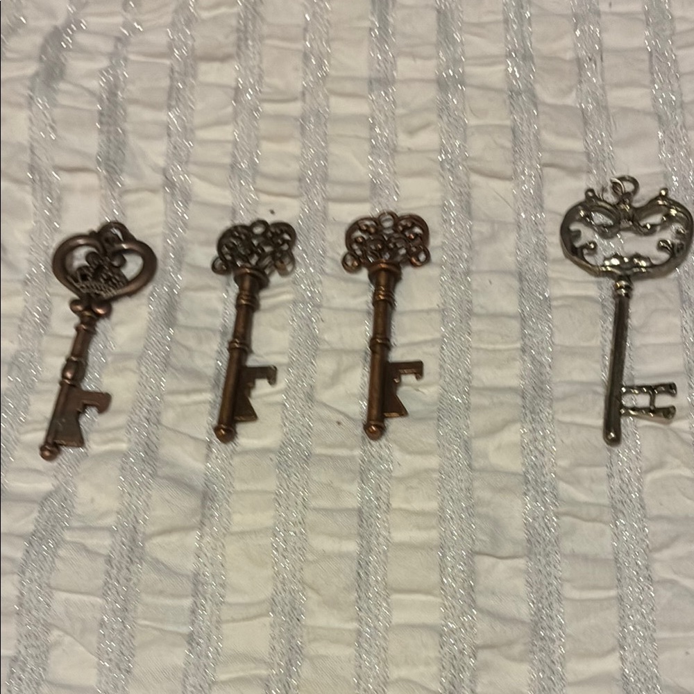 Antique Bronze and Silver Key Wall Hooks